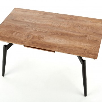 Фото5.Обеденный раскладной стол CAMBELL 140 (180) x80 Halmar натуральный дуб / черный